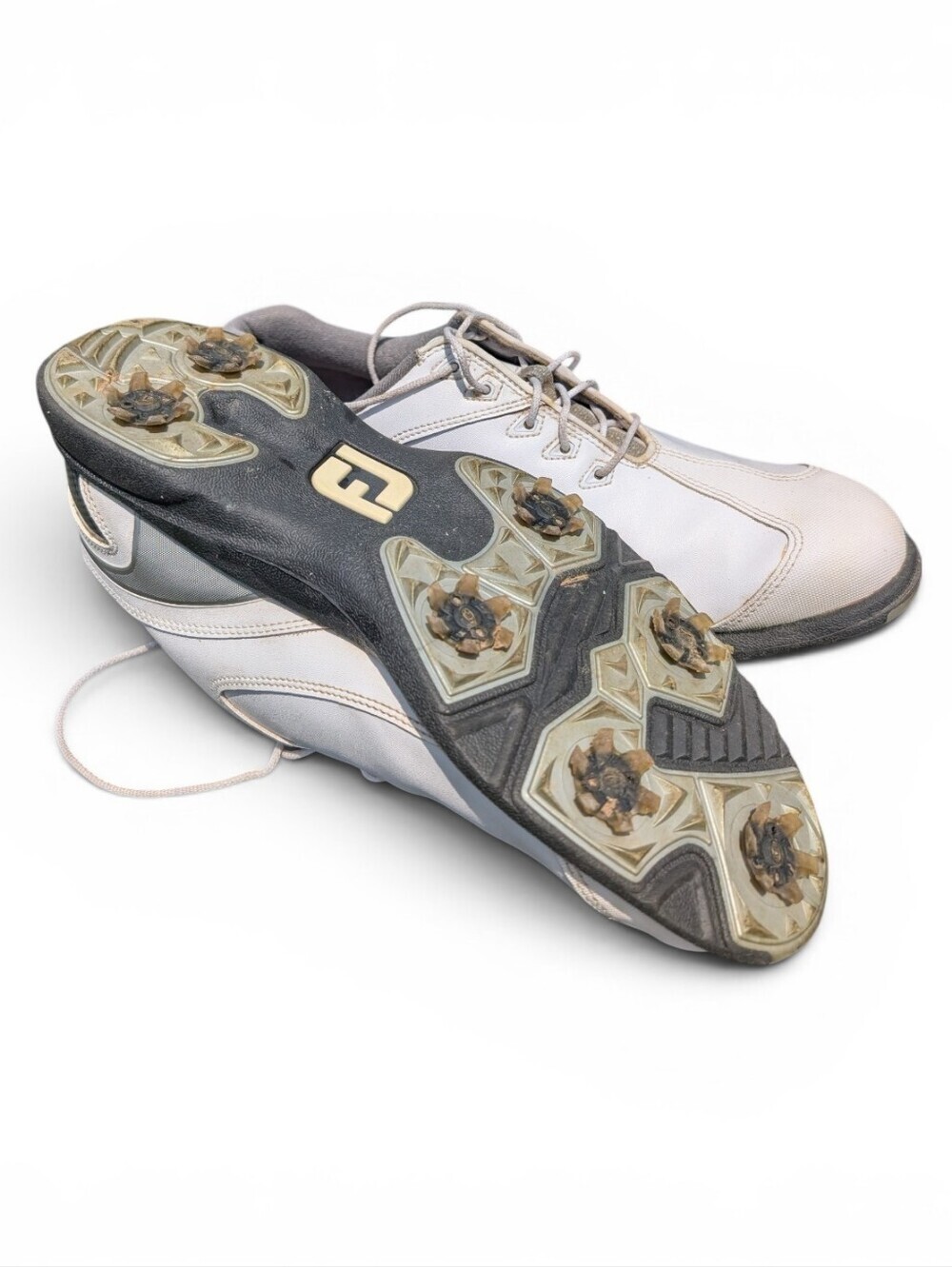 FootJoy Sport LT Men’s White Lace-Up Golf Shoes with Black Soles Size 11.5M - Picture 3 of 6